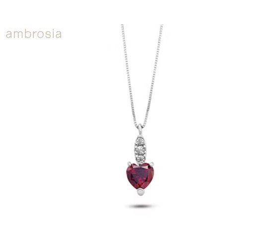 Collar Ambrosia Mujer DEA DI LUCE in Oro blanco Zircone AGZ404 - AGZ404